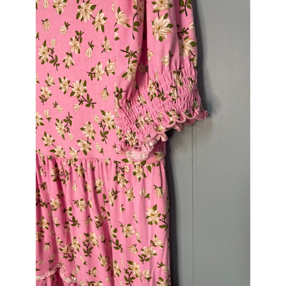 Draper James Pink Floral Tiered Ruffle Sleeve Dress Womens XL - Picture 3 of 7